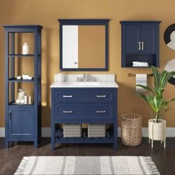 Foremost Lawson 24 in. W x 8 in. D x 28 in. H Bathroom Storage Wall Cabinet in Agean Blue -Bathroom Cabinets Shop aegean blue foremost bathroom wall cabinets lsbw2428 31 1000