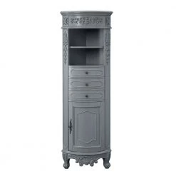 Home Decorators Collection Winslow 22 in. W x 14 in. D x 67.5 in. H Single Door Linen Cabinet in Antique Gray