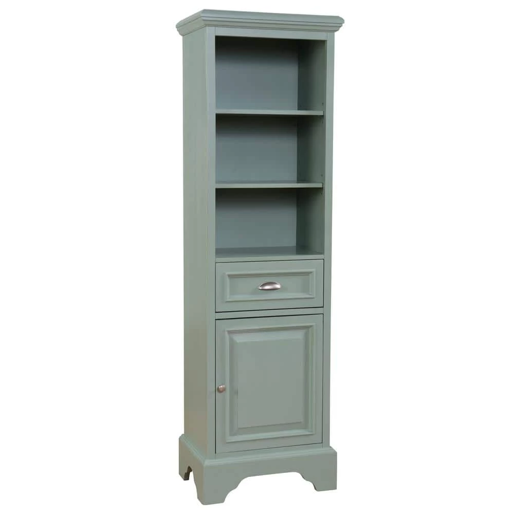 Home Decorators Collection Sadie 20 in. W x 14 in. D x 64.5 in. H Linen Cabinet in Antique Light Cyan 4 Home Decorators Collection Sadie 20 in. W x 14 in. D x 64.5 in. H Linen Cabinet in Antique Light Cyan - Image 2
