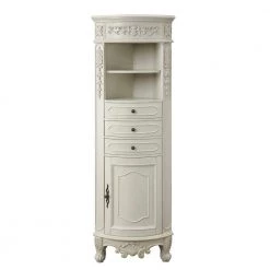 Home Decorators Collection Winslow 22 in. W x 14 in. D x 67.5 in. H Single Door Linen Cabinet in Antique White