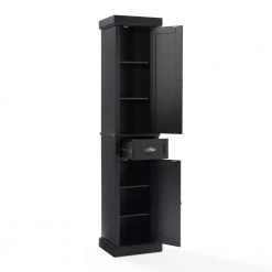 CROSLEY FURNITURE Seaside 16 in. W x 14 in. D x 72 in. H Linen Cabinet in Black -Bathroom Cabinets Shop black crosley furniture linen cabinets cf7019 bk 4f 1000