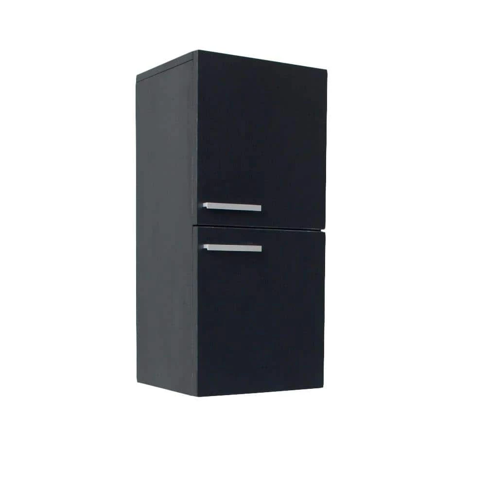 Fresca 12-63/100 in. W x 27-1/2 in. H x 12 in. D Bathroom Linen Storage Cabinet in Black 3 Fresca 12-63/100 in. W x 27-1/2 in. H x 12 in. D Bathroom Linen Storage Cabinet in Black