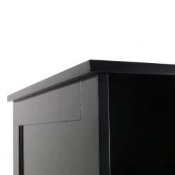 Noble House Heineberg 15 in. W x 15.75 in. D x 63 in. H Space Saver in Black -Bathroom Cabinets Shop black noble house linen cabinets 70258 c3 1000