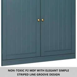 VEIKOUS 18 in. W x 35 in. D x 71 in. H Blue Corner Linen Cabinet Storage with Adjustable Shelves and Glass Doors in Blue -Bathroom Cabinets Shop blue veikous linen cabinets hp0109 01bu 1f 1000