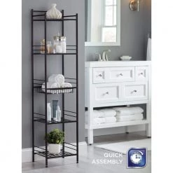 Glacier Bay Slat Style 14 in. W x 11 in. D x 58.5 in. H Towel Tower in Bronze -Bathroom Cabinets Shop bronze glacier bay linen cabinets 3458hbhd 4f 1000