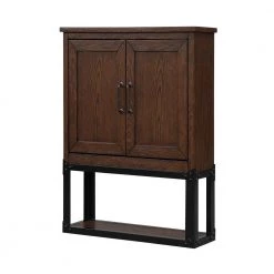 Home Decorators Collection Alster 25 in. W x 8 in. D x 30 in. H Bathroom Storage Wall Cabinet in Brown Oak -Bathroom Cabinets Shop brown oak home decorators collection bathroom wall cabinets tj 0401wc2530br 1f 1000