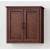 Home Decorators Collection Alster 25 in. W x 8 in. D x 26 in. H Brown 2 doors Bathroom Storage Wall Cabinet in Brown Oak