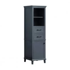 Home Decorators Collection Merryfield 20 in. W x 16 in. D x 65 in. H Floor Linen Tower in Dark Blue-Gray -Bathroom Cabinets Shop dark blue gray home decorators collection linen cabinets 19112 lt20 dg c3 1000