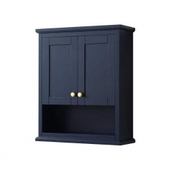 Wyndham Collection Avery 25 in. W Bathroom Storage Wall Cabinet in Dark Blue