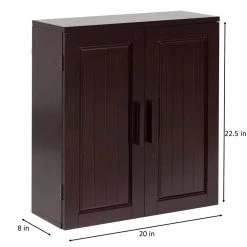 Elegant Home Fashions Americana 20 in. W x 22-1/2 in. H x 8 in. D Bathroom Storage Wall Cabinet in Dark Espresso -Bathroom Cabinets Shop dark espresso elegant home fashions bathroom wall cabinets 9hd695 1f 1000
