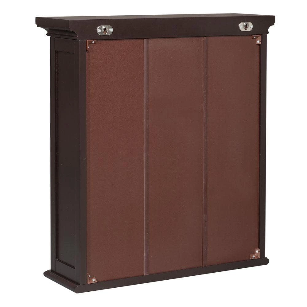 Elegant Home Fashions Albion 24 in. H x 22 in. W x 7 in. D Bathroom Storage Wall Cabinet in Espresso Color 5 Elegant Home Fashions Albion 24 in. H x 22 in. W x 7 in. D Bathroom Storage Wall Cabinet in Espresso Color - Image 3