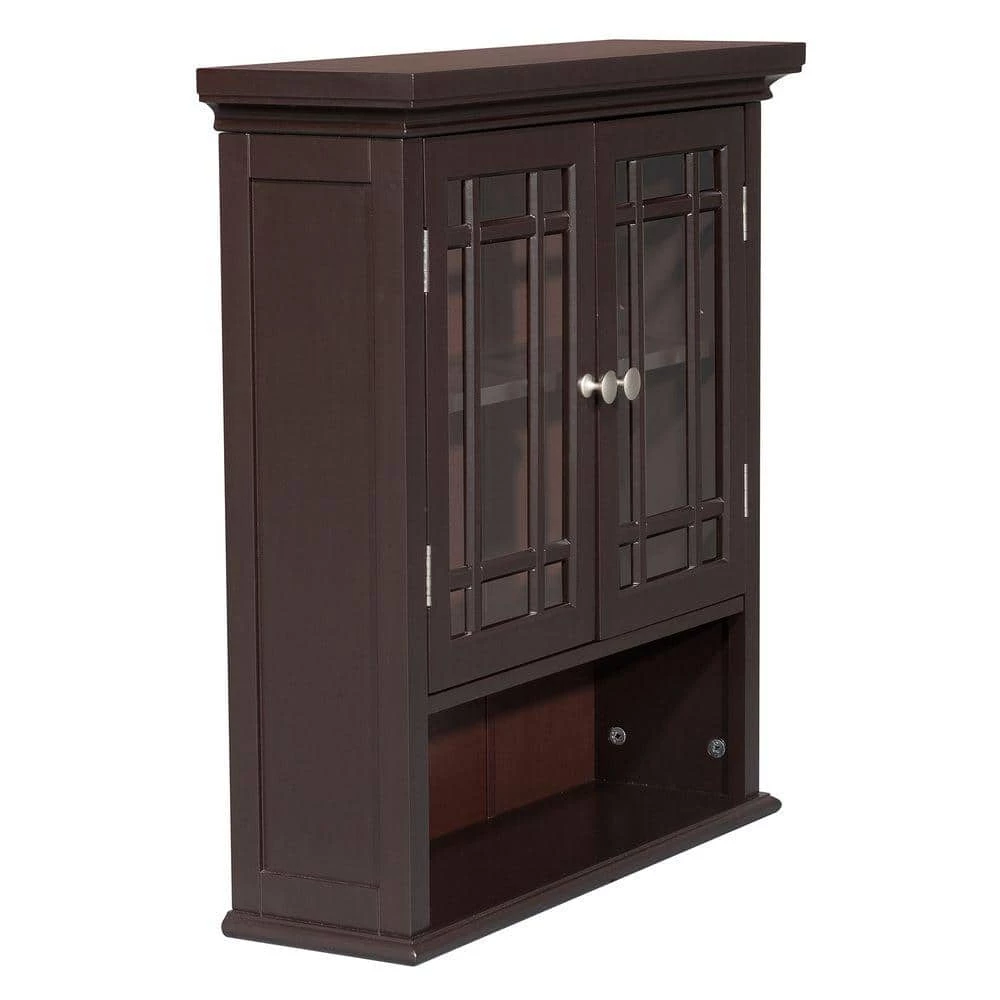 Elegant Home Fashions Albion 24 in. H x 22 in. W x 7 in. D Bathroom Storage Wall Cabinet in Espresso Color 4 Elegant Home Fashions Albion 24 in. H x 22 in. W x 7 in. D Bathroom Storage Wall Cabinet in Espresso Color - Image 2