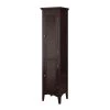 Elegant Home Fashions Simon 15 in. W x 63 in. H x 13 in. D Bathroom Linen Storage Tower Cabinet with 2 Shutter Doors in Dark Espresso -Bathroom Cabinets Shop dark espresso elegant home fashions linen cabinets hdt598 64 1000