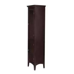 Elegant Home Fashions Simon 15 in. W x 63 in. H x 13 in. D Bathroom Linen Storage Tower Cabinet with 2 Shutter Doors in Dark Espresso -Bathroom Cabinets Shop dark espresso elegant home fashions linen cabinets hdt598 c3 1000