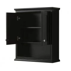 Wyndham Collection Deborah 25 in. W x 30 in. H x 9 in. D Bathroom Storage Wall Cabinet in Dark Espresso -Bathroom Cabinets Shop dark espresso with polished chrome trim wyndham collection bathroom wall cabinets wcs2020wcde 4f 1000