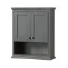 Wyndham Collection Deborah 25 in. W x 30 in. H x 9 in. D Bathroom Storage Wall Cabinet in Dark Gray 2 Wyndham Collection Deborah 25 in. W x 30 in. H x 9 in. D Bathroom Storage Wall Cabinet in Dark Gray -Bathroom Cabinets Shop dark gray with polished chrome trim wyndham collection bathroom wall cabinets wcs2020wcdk 64 1000