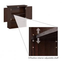 RiverRidge Home Hayward 24.5 in. H 7.88 in. D x 22.81 in. W Two-Door Bathroom Wall Cabinet in a Dark Woodgrain Veneer Finish -Bathroom Cabinets Shop dark woodgrain riverridge home bathroom wall cabinets 06 176 44 1000