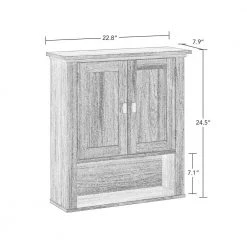 RiverRidge Home Hayward 24.5 in. H 7.88 in. D x 22.81 in. W Two-Door Bathroom Wall Cabinet in a Dark Woodgrain Veneer Finish -Bathroom Cabinets Shop dark woodgrain riverridge home bathroom wall cabinets 06 176 4f 1000