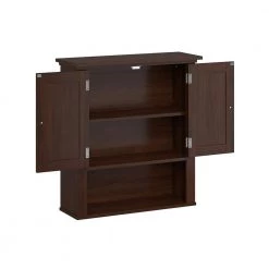 RiverRidge Home Hayward 24.5 in. H 7.88 in. D x 22.81 in. W Two-Door Bathroom Wall Cabinet in a Dark Woodgrain Veneer Finish -Bathroom Cabinets Shop dark woodgrain riverridge home bathroom wall cabinets 06 176 77 1000