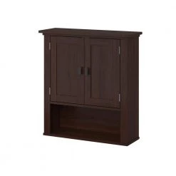 RiverRidge Home Hayward 24.5 in. H 7.88 in. D x 22.81 in. W Two-Door Bathroom Wall Cabinet in a Dark Woodgrain Veneer Finish -Bathroom Cabinets Shop dark woodgrain riverridge home bathroom wall cabinets 06 176 e1 1000