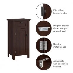 RiverRidge Home Hayward 15.75 in. W x 11.81 in. D x 30.06 in H Freestanding Single Door Bathroom Linen Cabinet in Dark Woodgrain -Bathroom Cabinets Shop dark woodgrain riverridge home linen cabinets 06 174 1f 1000