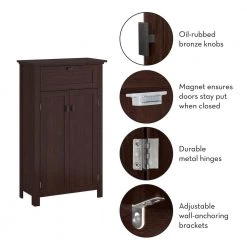 RiverRidge Home Hayward 23.63 in. W x 7.88 D x 40.13 in. H Dark Woodgrain Freestanding Two-Door Linen Cabinet -Bathroom Cabinets Shop dark woodgrain riverridge home linen cabinets 06 175 1f 1000