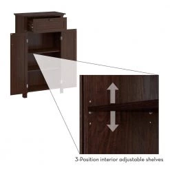 RiverRidge Home Hayward 23.63 in. W x 7.88 D x 40.13 in. H Dark Woodgrain Freestanding Two-Door Linen Cabinet -Bathroom Cabinets Shop dark woodgrain riverridge home linen cabinets 06 175 44 1000