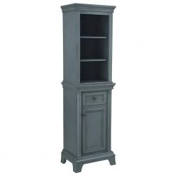 Home Decorators Collection Strousse 21 in. W x 72 in. H Linen Cabinet in Distressed Blue Fog -Bathroom Cabinets Shop distressed blue fog home decorators collection linen cabinets srbl2172 c3 1000