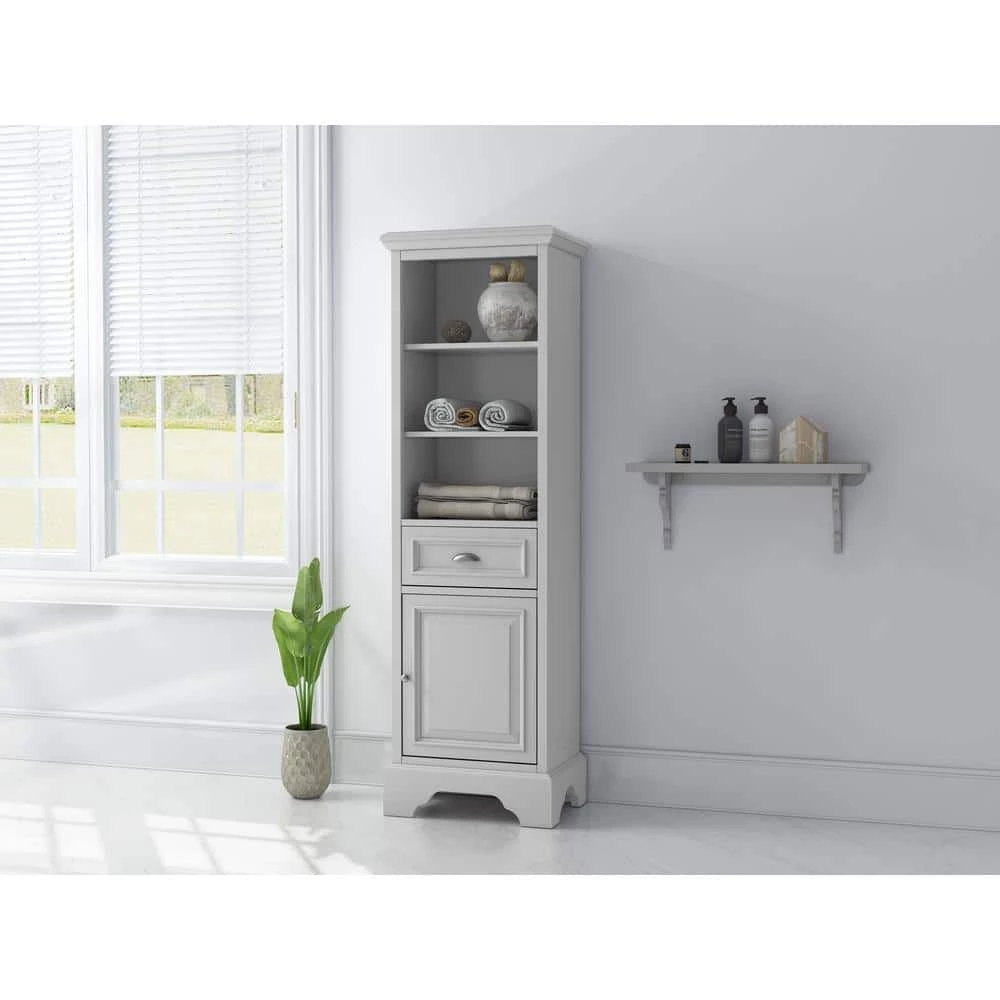 Home Decorators Collection Sadie 20 in. W x 14 in. D x 64.5 in. H Bath Linen Cabinet in Dove Grey 7 Home Decorators Collection Sadie 20 in. W x 14 in. D x 64.5 in. H Bath Linen Cabinet in Dove Grey - Image 5