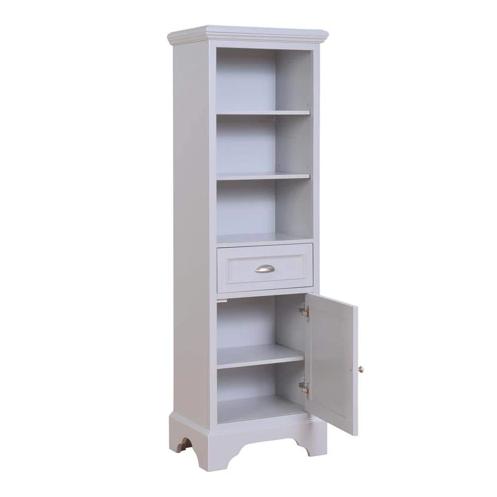 Home Decorators Collection Sadie 20 in. W x 14 in. D x 64.5 in. H Bath Linen Cabinet in Dove Grey 5 Home Decorators Collection Sadie 20 in. W x 14 in. D x 64.5 in. H Bath Linen Cabinet in Dove Grey - Image 3