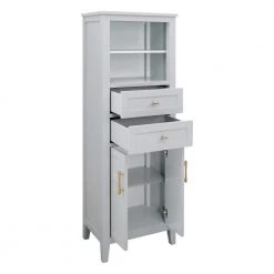 Home Decorators Collection Sturgess 23 in. W x 16 in. D x 62 in. H Linen Cabinet in Dove Gray -Bathroom Cabinets Shop dove grey home decorators collection linen cabinets 19111 lt23 dg 77 1000