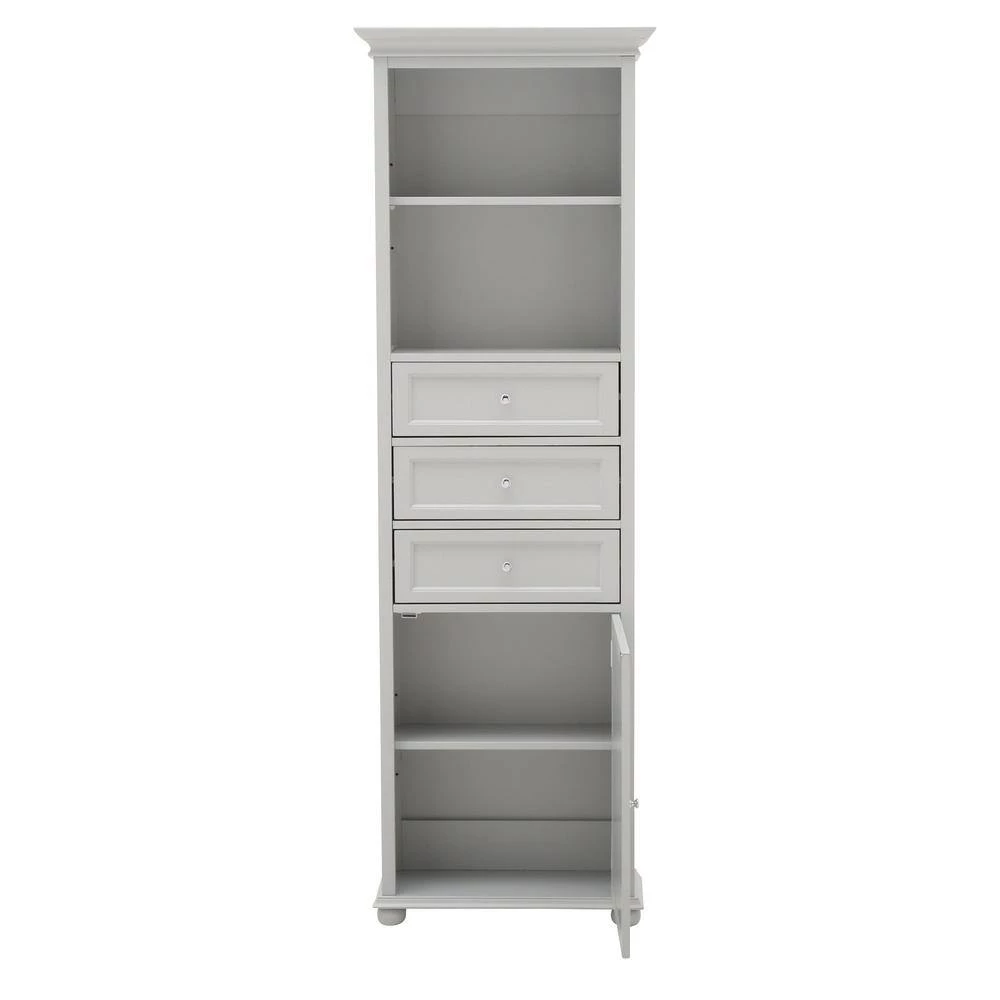 Home Decorators Collection Hampton Harbor 22 in. W x 10 in. D x 67-1/2 in. H Linen Storage Cabinet in Dove Grey 5 Home Decorators Collection Hampton Harbor 22 in. W x 10 in. D x 67-1/2 in. H Linen Storage Cabinet in Dove Grey - Image 3