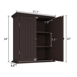 Cubilan 21.1 in. W x 8.8 in. D x 24 in. H Espresso Bathroom Over The Toilet Wall Cabinet -Bathroom Cabinets Shop espresso bathroom wall cabinets b08jhp7p58 1f 1000