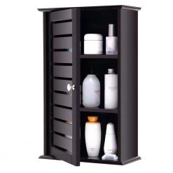 Gymax 14 in. W x 6 in. D Wall Mount Medicine Cabinet Multifunction Bathroom Storage Organizer Espresso -Bathroom Cabinets Shop espresso bathroom wall cabinets gym09802 fa 1000