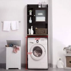 Hooseng Shccout 23.25 in. W x 7.5 in. D x 69 in. H Over-the-Toilet Wall Cabinet in Espresso -Bathroom Cabinets Shop espresso bathroom wall cabinets kimw409148881 4f 1000