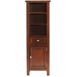 Home Decorators Collection Austell 20 in. W x 60 in. H x 14 in. D Bathroom Linen Storage Cabinet in Espresso