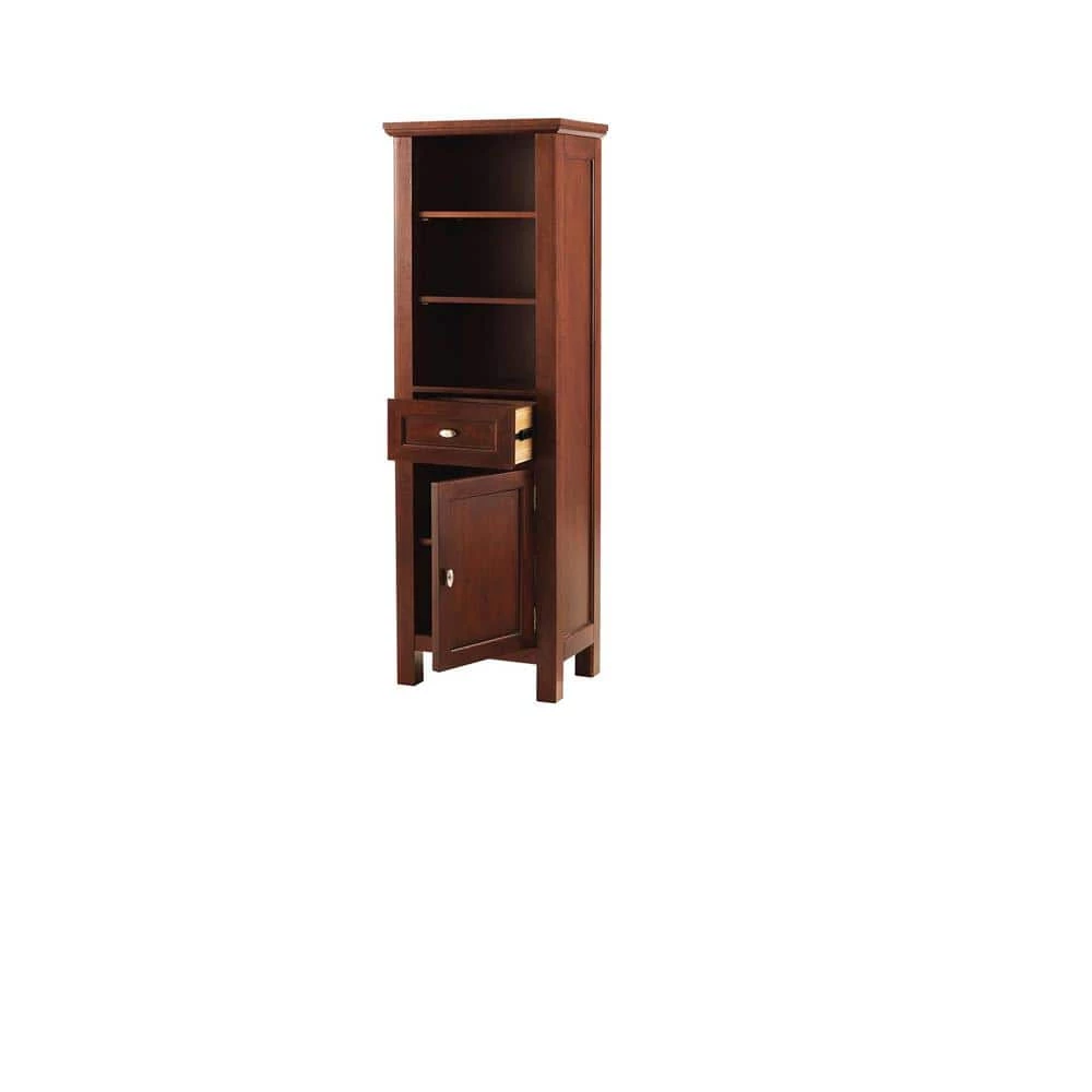 Home Decorators Collection Austell 20 in. W x 60 in. H x 14 in. D Bathroom Linen Storage Cabinet in Espresso 4 Home Decorators Collection Austell 20 in. W x 60 in. H x 14 in. D Bathroom Linen Storage Cabinet in Espresso - Image 2