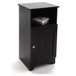 Redmon ContemporaryCountry 11.75 in.W x 11.75 in.D x 27.63 in.H Free Standing Single Door Cabinet w/ WainscotPanels in Espresso -Bathroom Cabinets Shop espresso redmon linen cabinets 5223esp 4f 1000