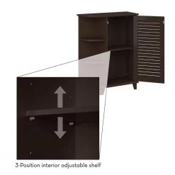 RiverRidge Home Ellsworth 23-5/8 in. W x 31-1/10 in. H Bathroom Linen Storage Floor Cabinet with Side Shelves in Espresso -Bathroom Cabinets Shop espresso riverridge home linen cabinets 06 026 76 1000