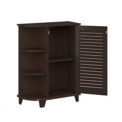 RiverRidge Home Ellsworth 23-5/8 in. W x 31-1/10 in. H Bathroom Linen Storage Floor Cabinet with Side Shelves in Espresso -Bathroom Cabinets Shop espresso riverridge home linen cabinets 06 026 77 1000
