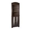 RiverRidge Home Ellsworth 23-1/4 in. W x 68-3/10 in. H x 11-1/2 D Corner Bathroom Linen Storage Tower Cabinet in Espresso
