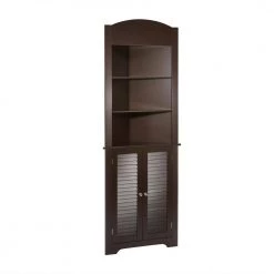 RiverRidge Home Ellsworth 23-1/4 in. W x 68-3/10 in. H x 11-1/2 D Corner Bathroom Linen Storage Tower Cabinet in Espresso