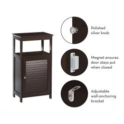 RiverRidge Home Ellsworth 18 in. W x 32-17/25 in. H x 11-4/5 in. D Bathroom Linen Storage Floor Cabinet in Espresso -Bathroom Cabinets Shop espresso riverridge home linen cabinets 06 030 76 1000