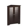RiverRidge Home Ellsworth 18 in. L x 31-1/4 in. H x 25-1/2 in. H Freestanding MDF 3-Shelf Corner Cabinet in Espresso -Bathroom Cabinets Shop espresso riverridge home linen cabinets 06 075 64 1000