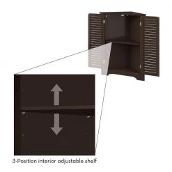 RiverRidge Home Ellsworth 18 in. L x 31-1/4 in. H x 25-1/2 in. H Freestanding MDF 3-Shelf Corner Cabinet in Espresso -Bathroom Cabinets Shop espresso riverridge home linen cabinets 06 075 fa 1000