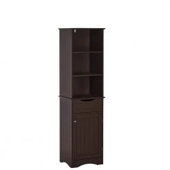 RiverRidge Home Ashland 16-1/2 in. W x 60 in. H Tall Cabinet in Espresso
