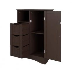 RiverRidge Home Ashland 22 in. W x 32 in. H 1-Door, 3-Drawer Floor Cabinet in Espresso -Bathroom Cabinets Shop espresso riverridge home linen cabinets 06 126 77 1000