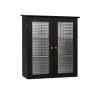 Teamson Home Cape Cod 22-1/2 in. W x 25 in. H x 8 in. D Bathroom Storage Wall Cabinet with Two Glass Doors in Espresso -Bathroom Cabinets Shop espresso teamson home bathroom wall cabinets hd16209 64 1000