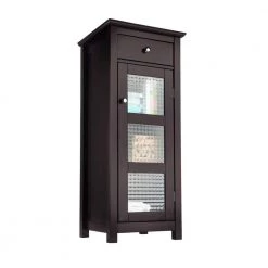 Teamson Home Cape Cod 15 in. W x 36 in. H x 14 in. D Bathroom Linen Storage Floor Cabinet in Espresso -Bathroom Cabinets Shop espresso teamson home linen cabinets hd16223 1f 1000