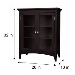 Teamson Home Wilshire 26 in. W x 32 in. H x 13 in. D 2-Door Bathroom Linen Storage Floor Cabinet in Dark Espresso 11 Teamson Home Wilshire 26 in. W x 32 in. H x 13 in. D 2-Door Bathroom Linen Storage Floor Cabinet in Dark Espresso -Bathroom Cabinets Shop espresso teamson home linen cabinets hd176332 1f 1000
